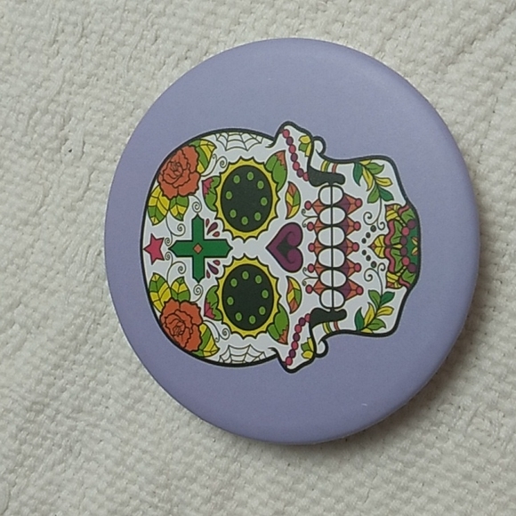 3 x 3 inches approx Day of the Dead Mirror in Purple From Quartzite Arizona - Picture 4 of 4